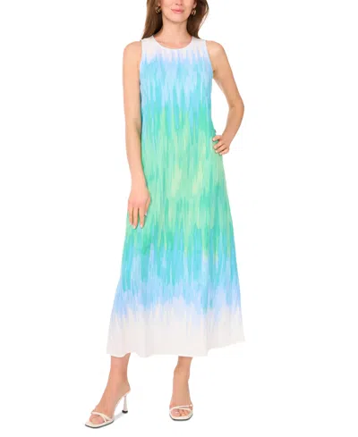 Vince Camuto Women's Printed Crewneck Sleeveless Maxi Dress In Mint