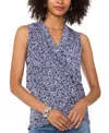 Shop Vince Camuto Women's Printed Crossover-wrap Tank Top In Dew Blue