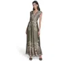 Vince Camuto Women's Printed Extended V-neck Dress In Green