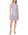 Vince Camuto Sleeveless Tie Belt Minidress In Blue