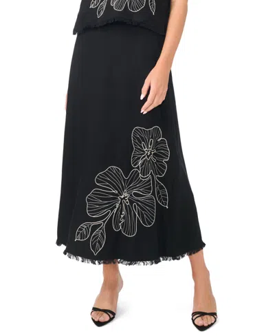 Vince Camuto Women's Printed Invisible Zipper Maxi Skirt In Black