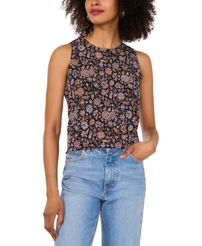Vince Camuto Women's Printed Keyhole Tank Top In Black