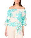 Vince Camuto Bubble Sleeve Off The Shoulder Top In Ocean Tide