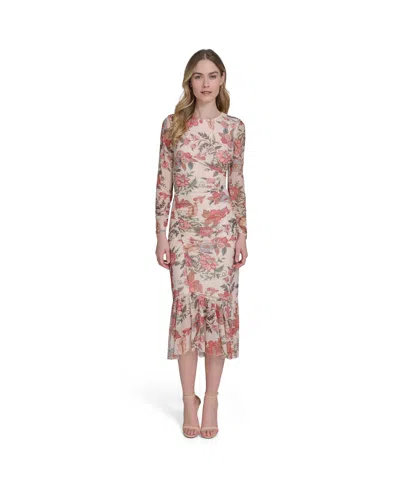 Vince Camuto Women's Printed Mesh Bodycon Midi Dress In Multi