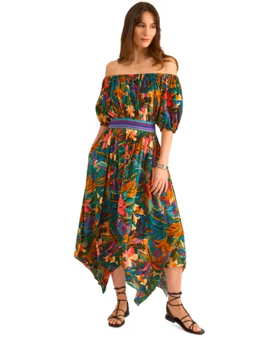 Vince Camuto Women's Printed Off-the-shoulder Dress In Multi
