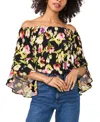 VINCE CAMUTO WOMEN'S PRINTED OFF-THE-SHOULDER FLUTTER-SLEEVE TOP