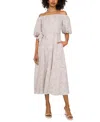 Vince Camuto Abstract Print Off The Shoulder Dress In New Ivory
