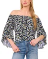Vince Camuto Off The Shoulder Flutter Sleeve Top In Classic Navy