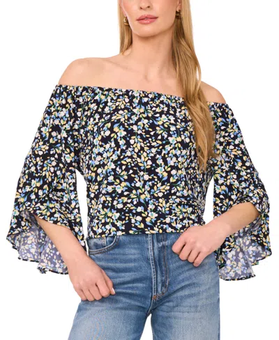 Vince Camuto Off The Shoulder Flutter Sleeve Top In Classic Navy