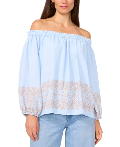 VINCE CAMUTO WOMEN'S PRINTED OFF-THE-SHOULDER TOP
