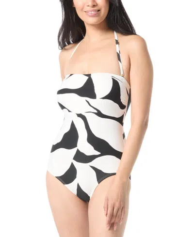 Vince Camuto Women's Printed One-piece Swimsuit In Black,white