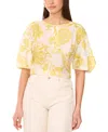Vince Camuto Women's Printed Puff-sleeve Button Top In Sunshine