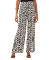 Vince Camuto Abstract Print Flat Front Wide Leg Pants In Classic Navy