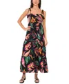 Vince Camuto Floral Tiered Maxi Dress In Brown