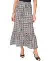 Vince Camuto Foulard Print Tiered Midi Skirt In New Ivory