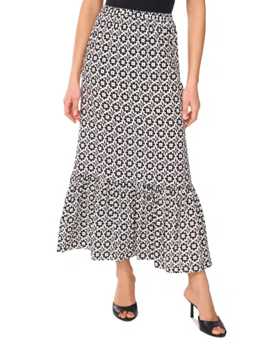VINCE CAMUTO WOMEN'S PRINTED RUFFLED PULL-ON MIDI SKIRT