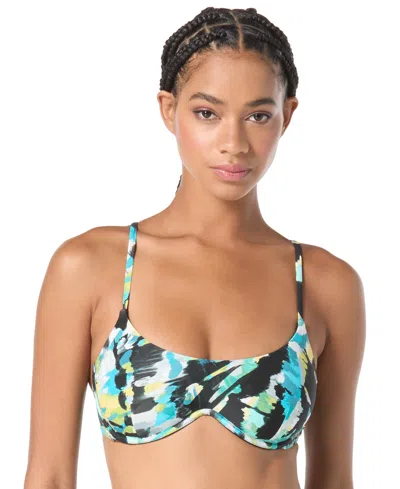 Vince Camuto Women's Printed Scoop Neck Underwire Bikini Top In Multi