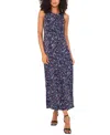 Vince Camuto Abstract Print Sleeveless Midi Dress In Blue