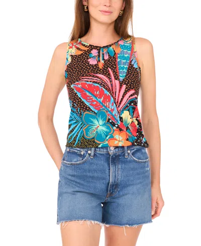 Vince Camuto Women's Printed Sleeveless Keyhole Top In Multi