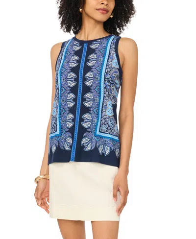 Vince Camuto Women's Printed Sleeveless Tank Top In Blue