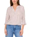 VINCE CAMUTO WOMEN'S PRINTED SPLIT-NECK 3/4-SLEEVE TOP