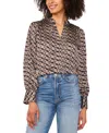 Vince Camuto Geo Print Long Sleeve Top In Multi