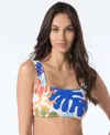 Vince Camuto Women's Printed Square-neck Bikini Top In Multi