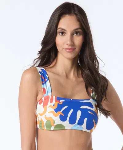 Vince Camuto Women's Printed Square-neck Bikini Top In Multi