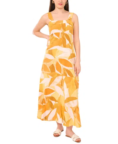VINCE CAMUTO WOMEN'S SQUARE-NECK SMOCKED-BACK SLEEVELESS MAXI DRESS