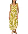 Vince Camuto Print Tie Strap Wide Leg Jumpsuit In Green Oasis