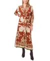 Vince Camuto Women's Paisley Tie-waist Maxi Shirtdress In Ginger