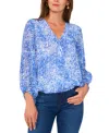 Vince Camuto Women's Printed V-neck Balloon-sleeve Faux-wrap Top In New Ivory