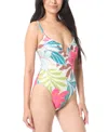 Vince Camuto Women's Printed V-wire One-piece Swimsuit In Multi
