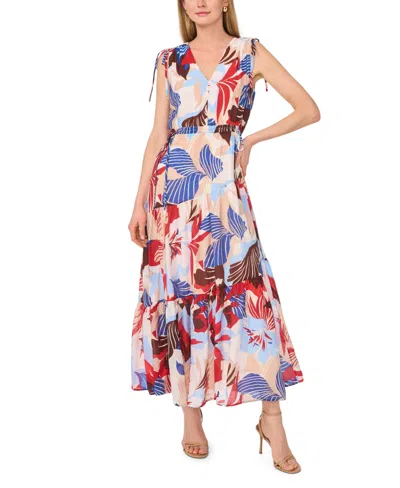 Vince Camuto V Neck Maxi Dress In Multi