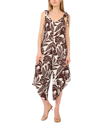 Vince Camuto Women's Printed Wide-leg Jumpsuit In Brown