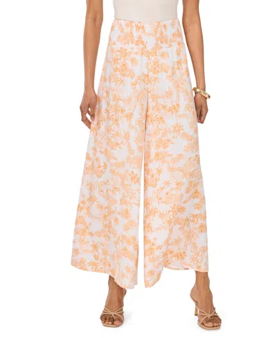 Vince Camuto Women's Printed Wide-leg Pull-on Pants In Multi