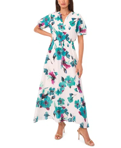 VINCE CAMUTO WOMEN'S PUFF SHORT SLEEVES MAXI DRESS