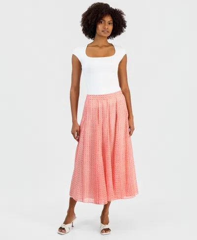 Vince Camuto Women's Pull-on Pleated-waist Skirt In Pink