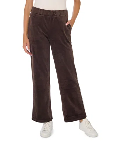 Vince Camuto Women's Pull-on Wide-leg Velvet Pants In Brown