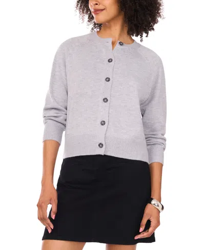 Vince Camuto Women's Raglan Crewneck Cardigan In Gray