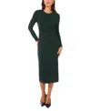 Vince Camuto Metallic Long Sleeve Sheath Dress In Green