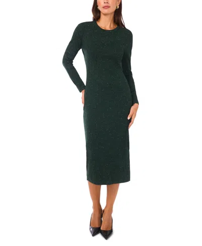 VINCE CAMUTO WOMEN'S RIBBED LONG SLEEVES MIDI DRESS