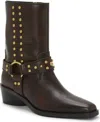 Vince Camuto Women's Roista Studded Western Moto Booties In Brown