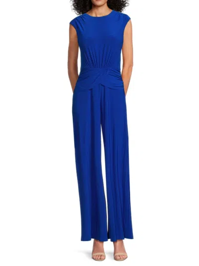 Vince Camuto Women's Ruched Jersey Jumpsuit In Blue
