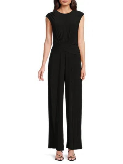 Vince Camuto Women's Ruched Jersey Jumpsuit In Black