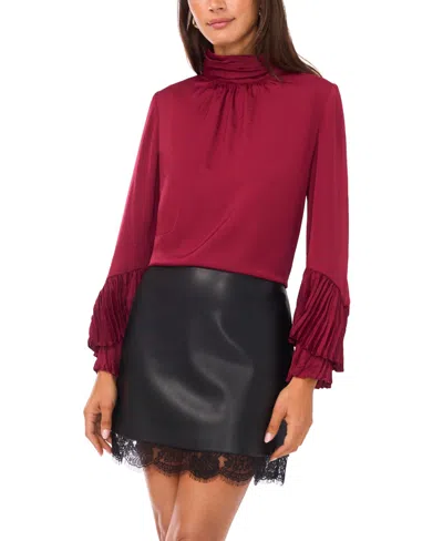Vince Camuto Women's Ruffle Long Sleeve Top In Purple
