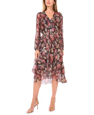 Vince Camuto Women's Ruffle Midi Dress In Multi