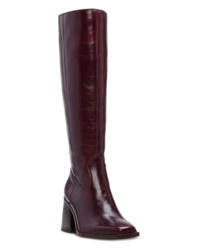 Vince Camuto Women's Sangeti 2 Wide Calf High Heel Riding Boots In Dark Mahogany