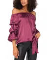 Vince Camuto Off The Shoulder Bubble Sleeve Top In Purple