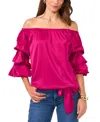 Vince Camuto Off The Shoulder Bubble Sleeve Top In Wild Petunia